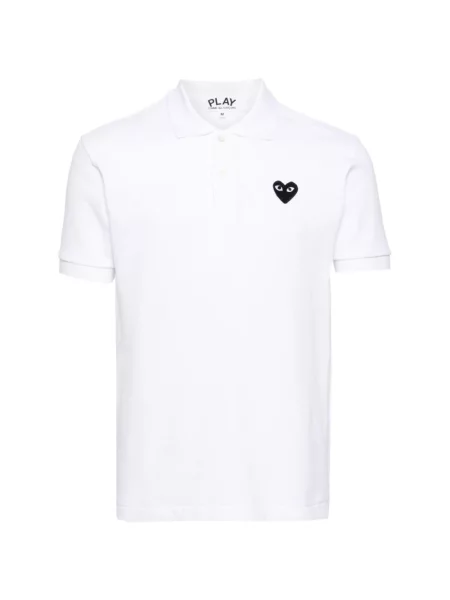 Koszula Comme Des Garcons Play w serca z logo biała