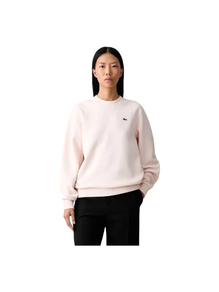 Lacoste bluza z bawełną różowa