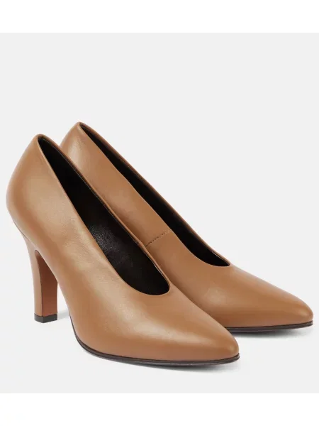 Pantofi cu toc The Row din piele maro