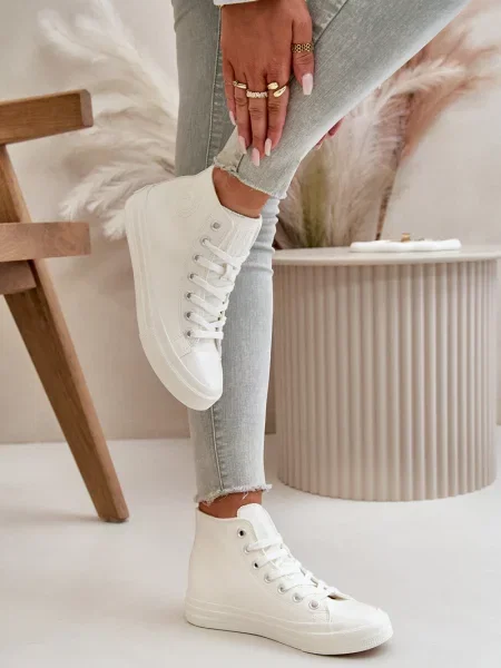 Kožené zateplené tenisky Big Star Shoes bílé