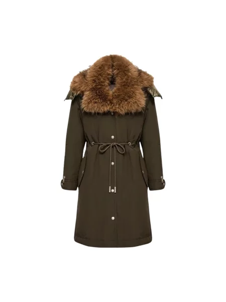 Długa kurtka puchowa Moncler zielona