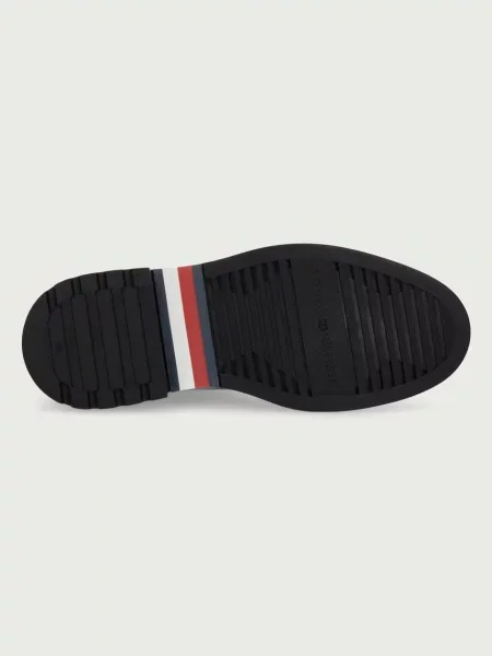 Tommy Hilfiger боти челси мъжки от кожа CORPORATE CASUAL LTH CHELSEA черно