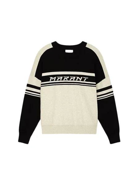 Dzianinowy sweter Isabel Marant z długim rękawem biały
