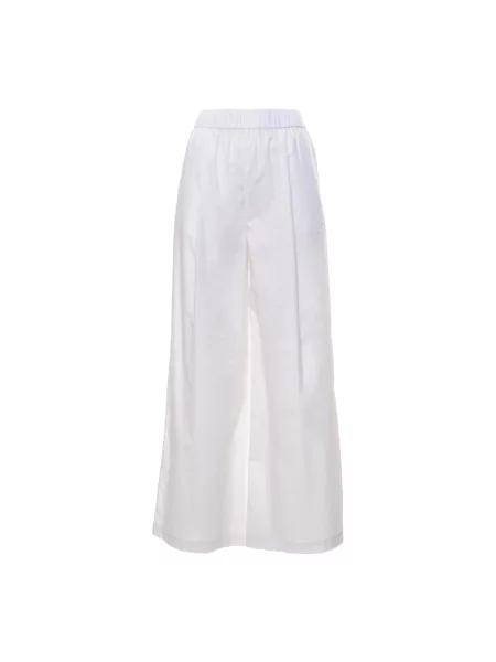 Spodnie palazzo Patrizia Pepe z wysoką talią białe