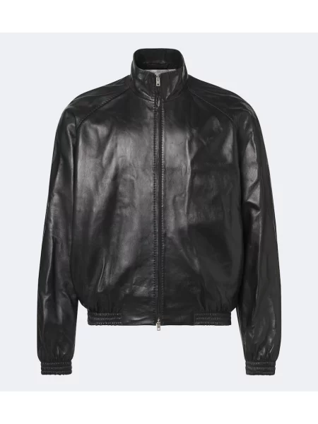 Odinė striukė Acne Studios juoda