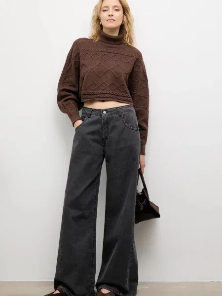 Светр з кашеміром Answear.LAB тепле гольф коричневий