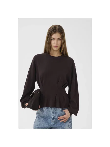 Sweter Gestuz wełniany brązowy
