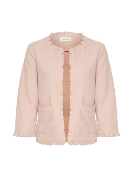 Sweter Cream z falbankami beżowy