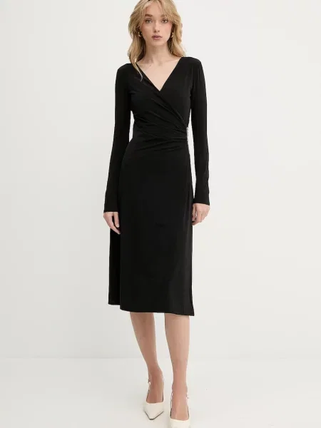 Karl Lagerfeld rochie midi drept negru