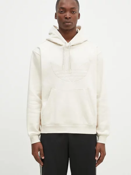 Adidas Originals bluza Hooded Sweat z kapturem z aplikacją beżowy