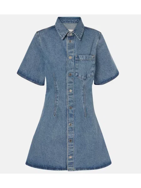 Rochie din denim Ami Paris de costum albastru