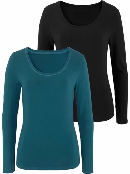 VIVANCE Tričko petrolejová černá