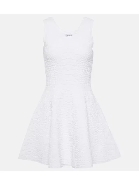 Dzianinowa sukienka Alaïa biała