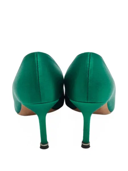 Pantofi cu toc Manolo Blahnik cu cataramă verde