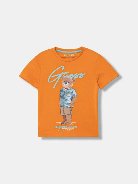 Guess Majica Regular Fit oranžna