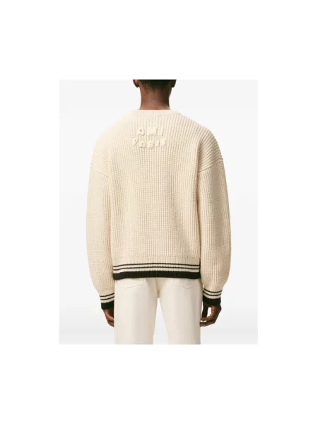 Sweter Ami Paris wełniany beżowy