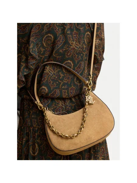 Lauren Ralph Lauren torebka crossbody zamszowa brązowa