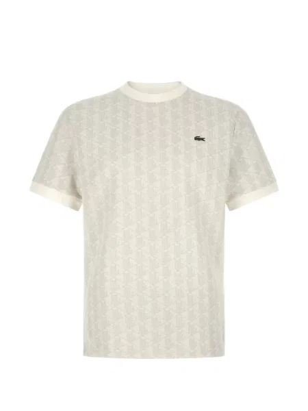 Tricou Lacoste din jacard gri