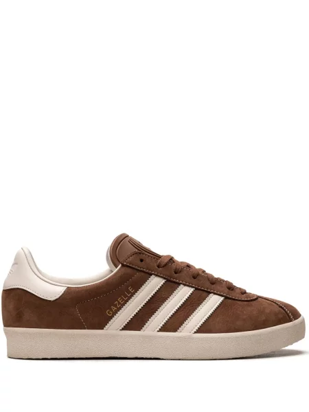 Kožené pruhované tenisky Adidas Gazelle hnědé