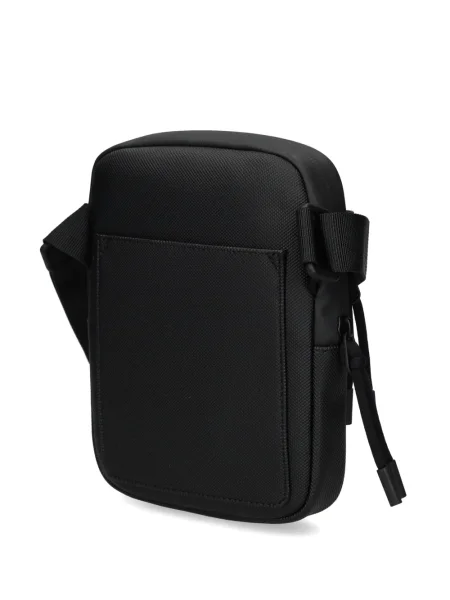 Geantă crossbody Lacoste cu aplicații negru