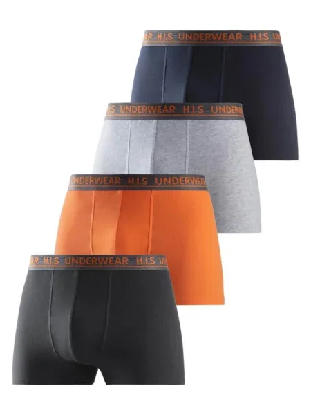 H.I.S Boxeri gri / gri metalic / portocaliu negru