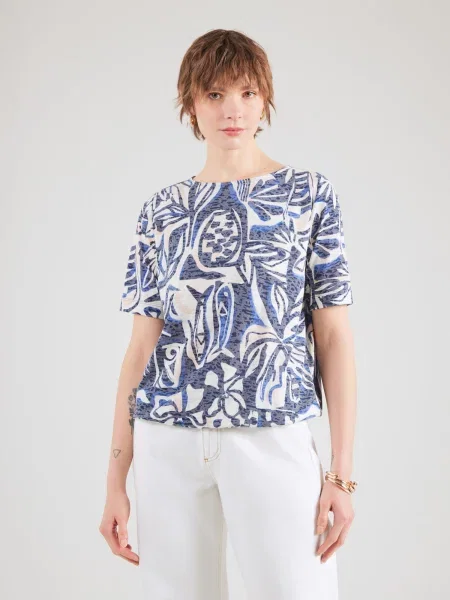 CECIL Tricou fildeş / deschis / închis albastru