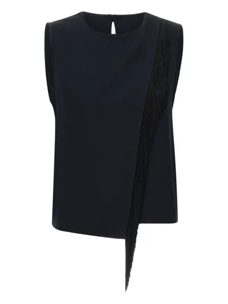 Top Kaos z frędzli czarny