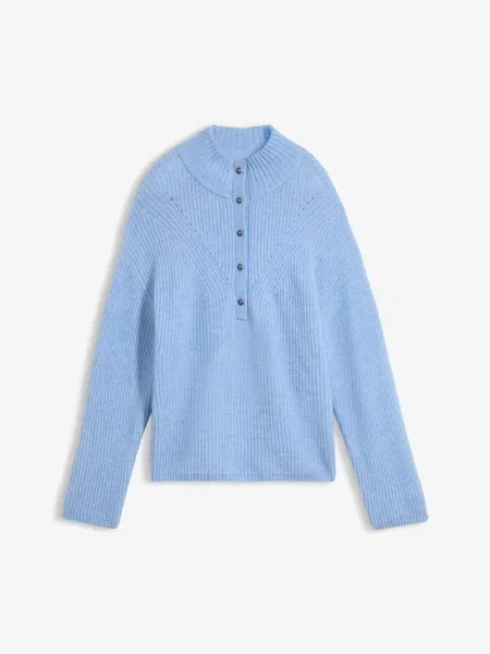Sweter oversize z miękkiej mieszanki wełny alpaki niebieski