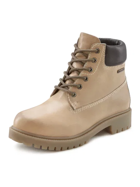 LASCANA Ghete cu șireturi / maro bej