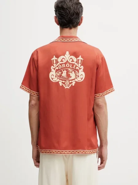 Drôle de Monsieur Chemise Brodée Danseurs cămașă din lyocell bărbați