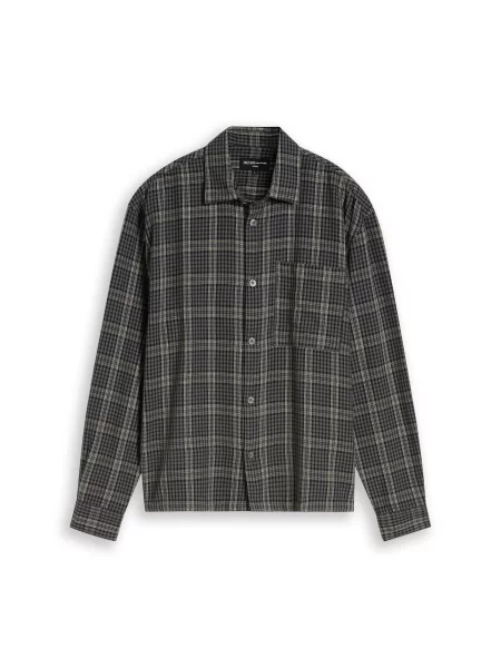TOM TAILOR DENIM Košile krémová / antracitová černá