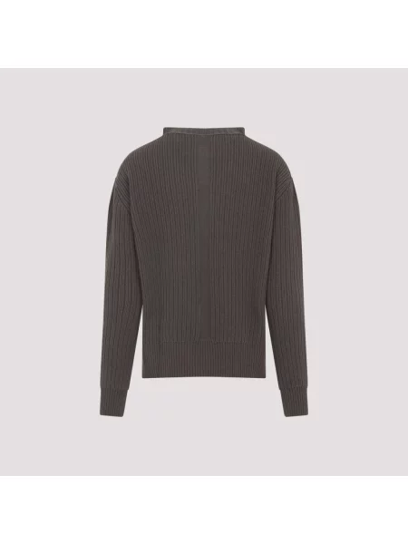 Sweter Rick Owens z okrągłym dekoltem szary
