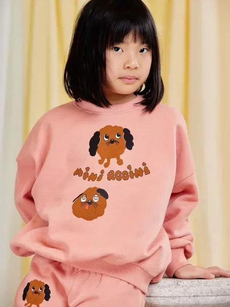 Mini Rodini Dětská mikina Doggies oranžová