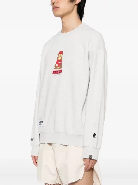 Hanorac Aape By A Bathing Ape cu broderie gri