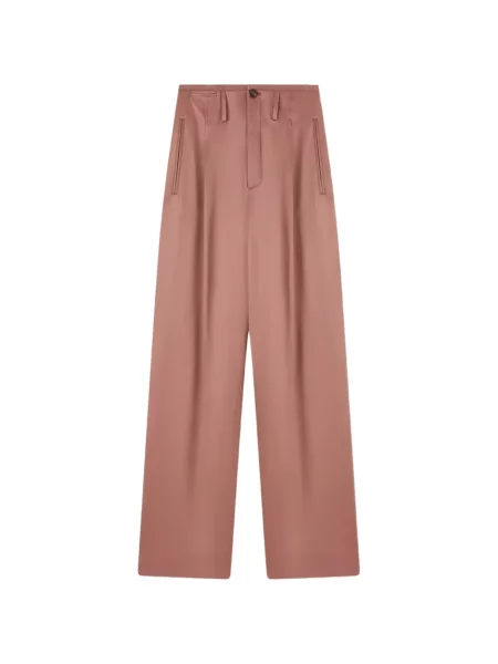 Pantaloni Retori de mătase roz