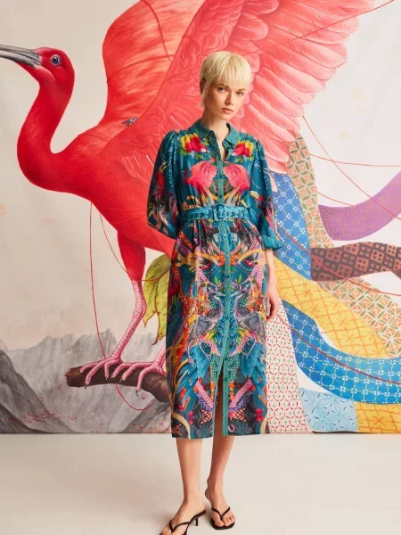 Medicine sukienka multicolor midi prosta