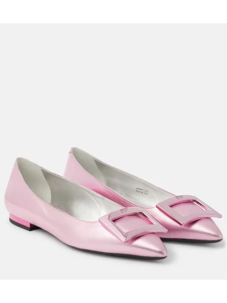 Balerini Roger Vivier din piele roz