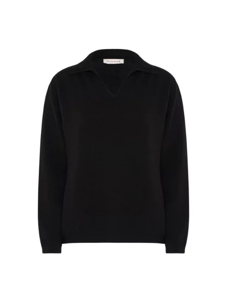 Dzianinowy sweter Manila Grace z długim rękawem czarny