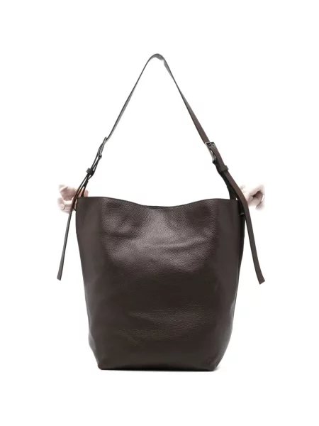 Geanta de piele P.a.r.o.s.h. din piele cu cataramă maro