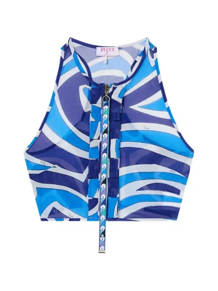 Top Pucci cu imagine albastru
