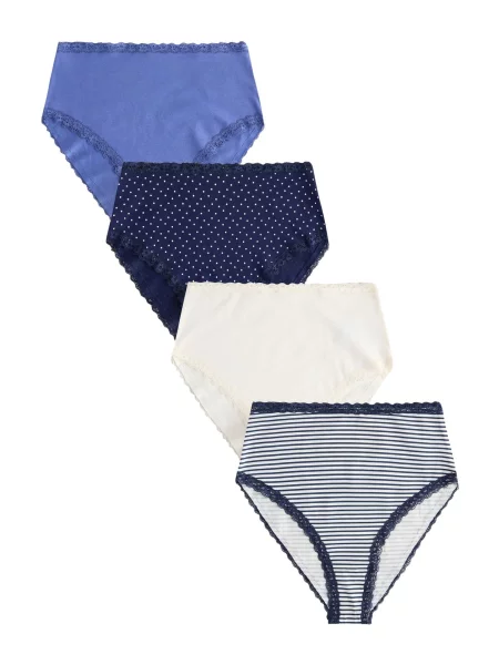 Next Slip ecru / bleumarin / regal albastru