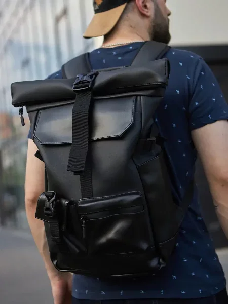 Кожаный рюкзак Tobeyou черный