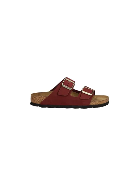 Klapki Birkenstock skórzane czerwone