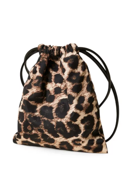 Portofel Twinset cu imagine cu model leopard cu cordon negru