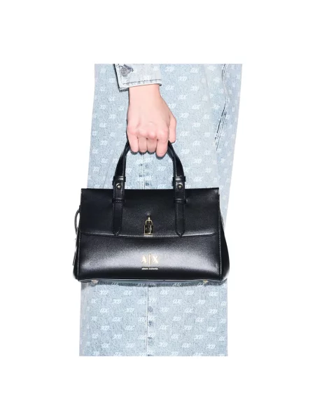 Armani Exchange torebka crossbody z imitacji skóry czarna