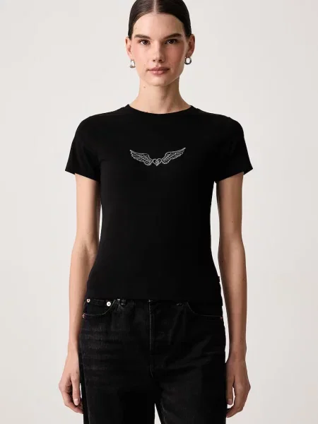 Guess Jeans t-shirt γυναικείο με ελαστάν μαύρο