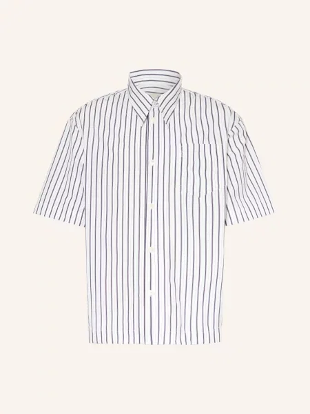 Ami Paris Košile S Krátkým Rukávem Střih Comfort Fit / tmavě modrá bílá