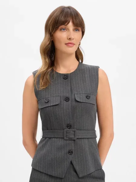 Kamizelka w kroju regular fit z dodatkiem model Joop! szara