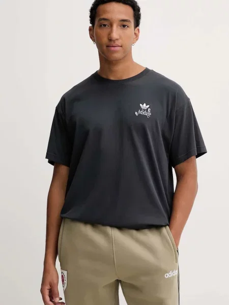 Тениска adidas Originals Supper Club Tee с принт сиво