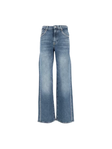 Jeansy 7 For All Mankind z ćwiekami niebieskie